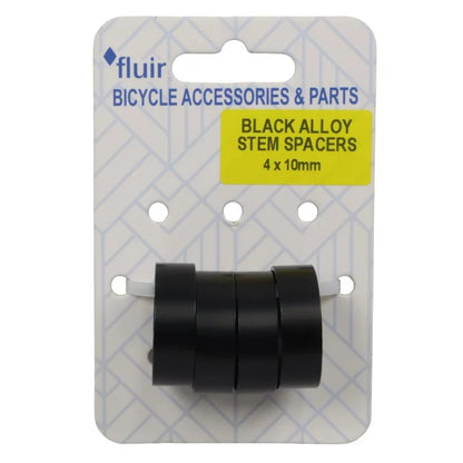 Fluir Bicycle 10mm Alloy Stem Spacers – 4 Pack