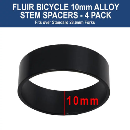Fluir Bicycle 10mm Alloy Stem Spacers – 4 Pack