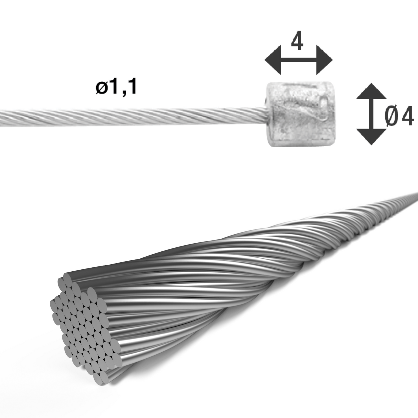 Gear Cable N-nipple Stainless